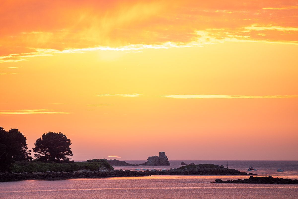 Coucher de soleil sur la baie de Landrellec Sebastien Desnoulez tirage Fine Art Une image pour rever