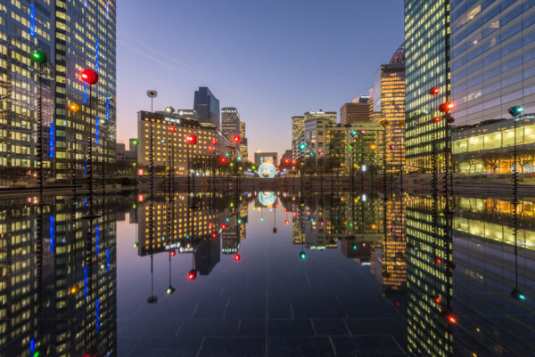 Bassin Takis de La Defense de nuit Sebastien Desnoulez tirage Fine Art Une image pour rever