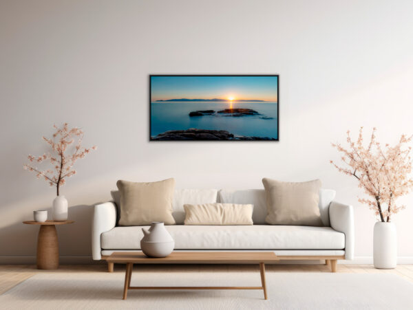 Aube a Paros Pierre Chancy Fine Art print An image to reverberate floating frame in situation