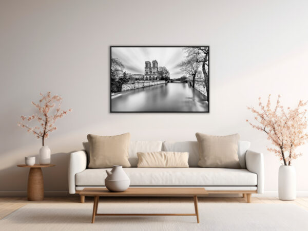 Notre Dame de Paris et la Seine en crue Sebastien Desnoulez tirage Fine Art Une image pour rever caisse americaine en situation