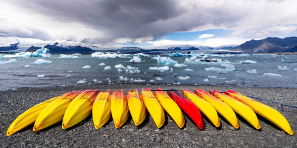 Vatnajokull et ses kayaks Pierre Chancy tirage Fine Art Une image pour rever